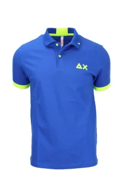 Polo mezza manica con dettagli e logo fluo