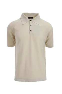 Polo mezza manica effetto spugna Hsin in misto cotone