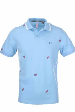 Polo mezza manica fantasia cachemire ricamata