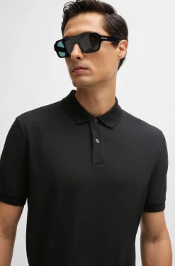 Polo mezza manica in cotone piquet con logo