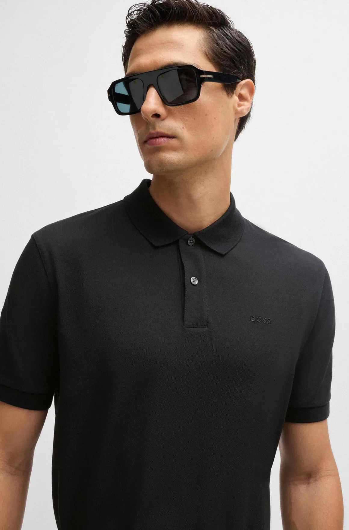 Polo mezza manica in cotone piquet con logo