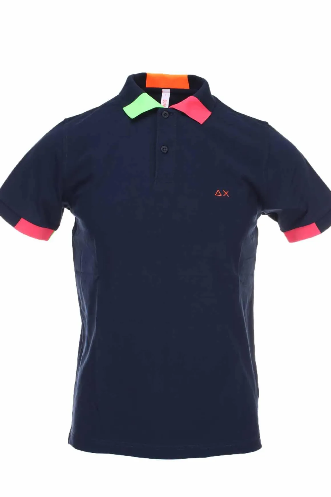 Polo mezza manica piquet bordi fluo