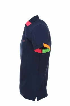 Polo mezza manica piquet bordi fluo