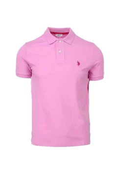 Polo mezza manica tinta unita con logo