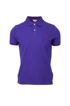 Polo mezza manica tinta unita con logo