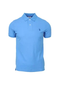 Polo mezza manica tinta unita con logo