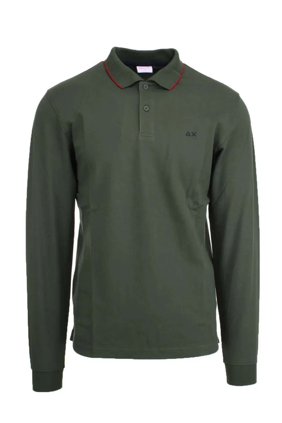 Polo piquet manica lunga con profilo in contrasto