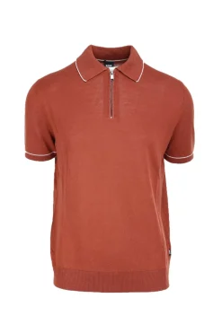 Polo zip mezza manica in filo