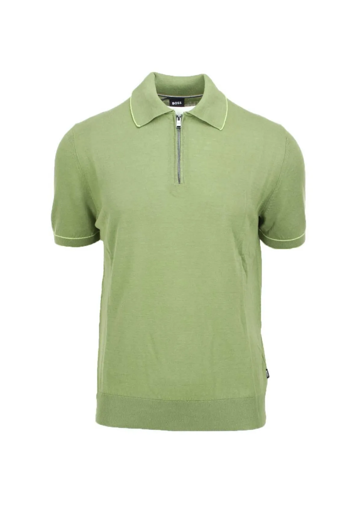 Polo zip mezza manica in filo