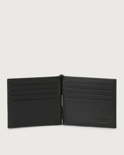 Portafoglio in pelle con clip ferma-banconote