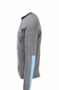 Pullover girocollo unito collo in contrasto