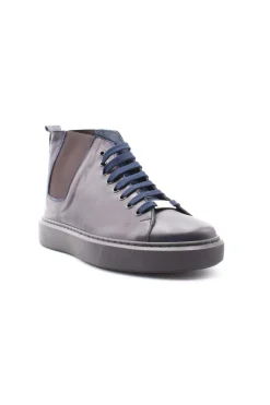 Scarpe stringate alte in pelle