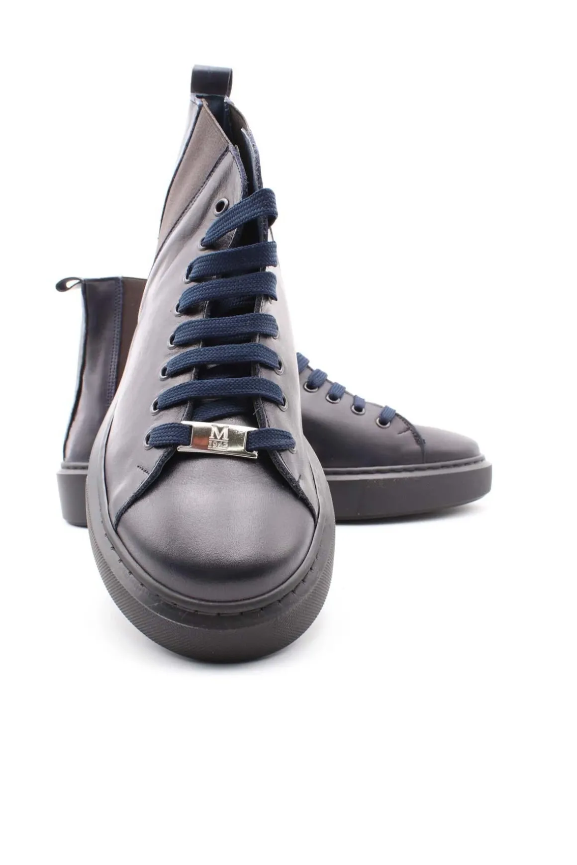 Scarpe stringate alte in pelle