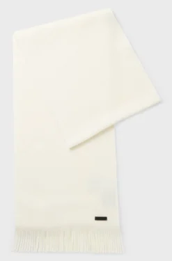 Sciarpa in lana rasata con frange