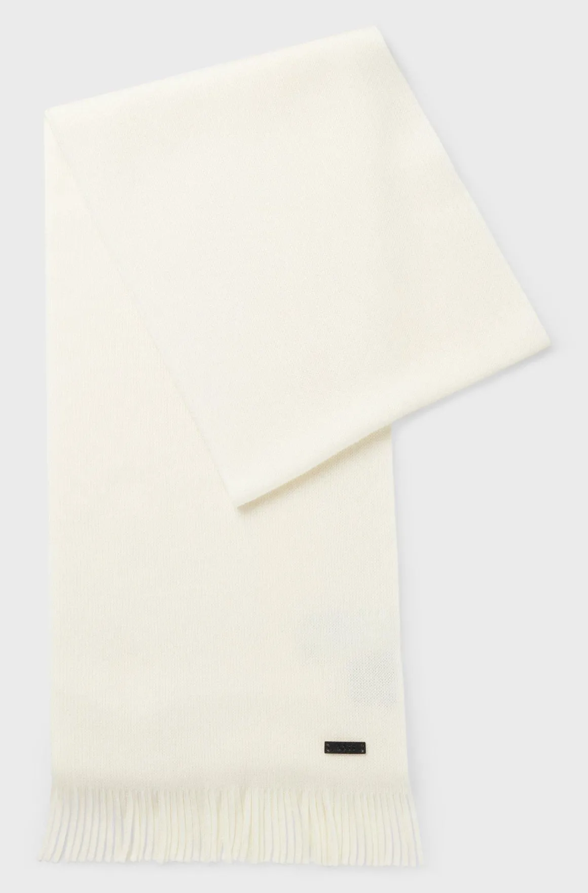 Sciarpa in lana rasata con frange