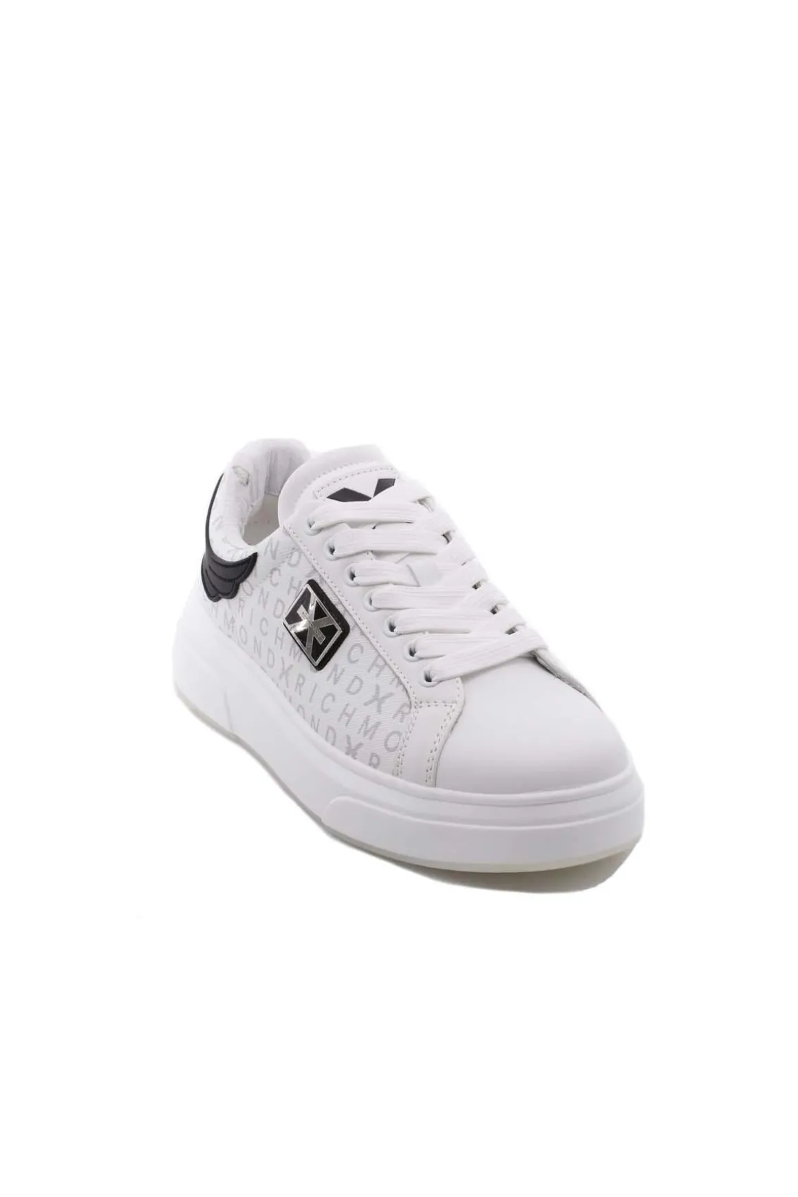 Sneaker in pelle con monogramma John Richmond
