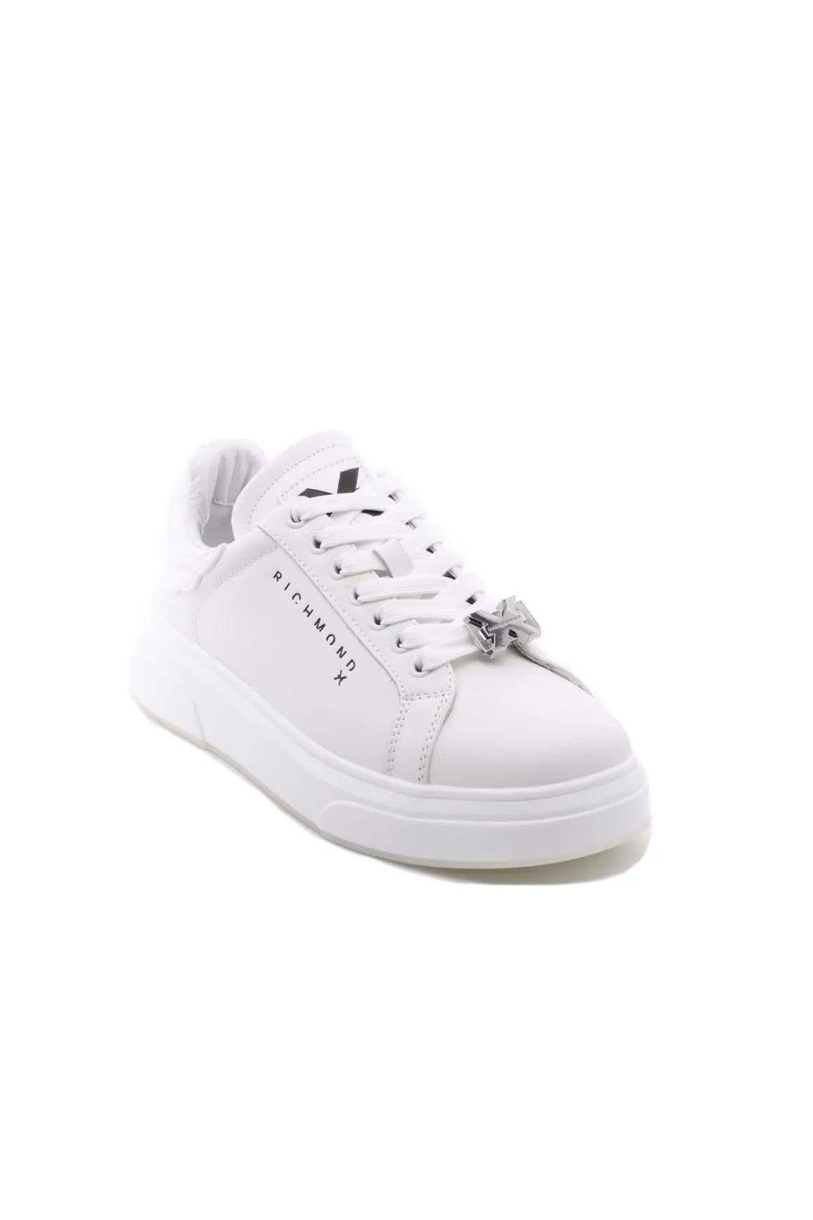 Sneaker in pelle liscia all white con logo