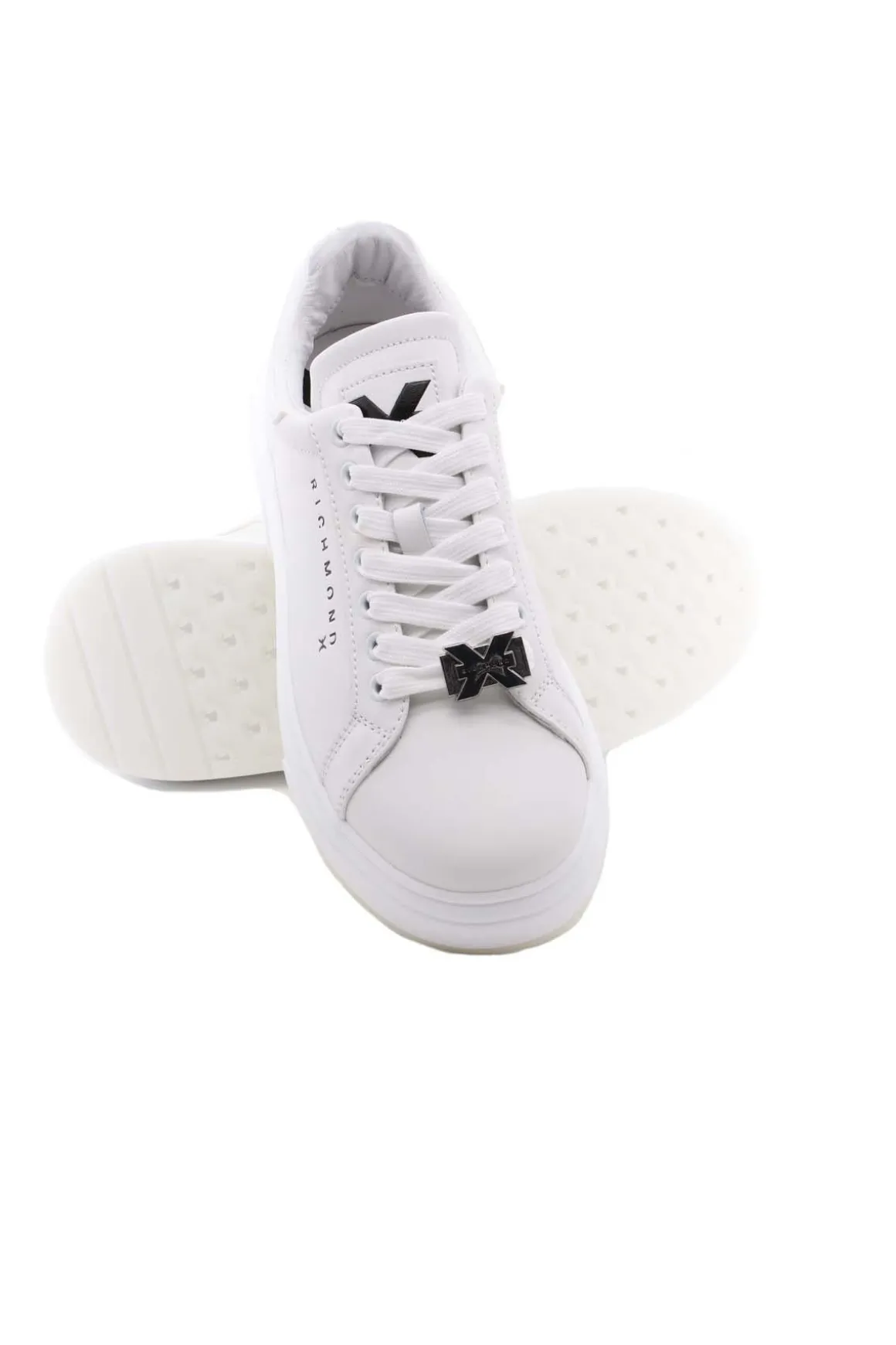 Sneaker in pelle liscia all white con logo