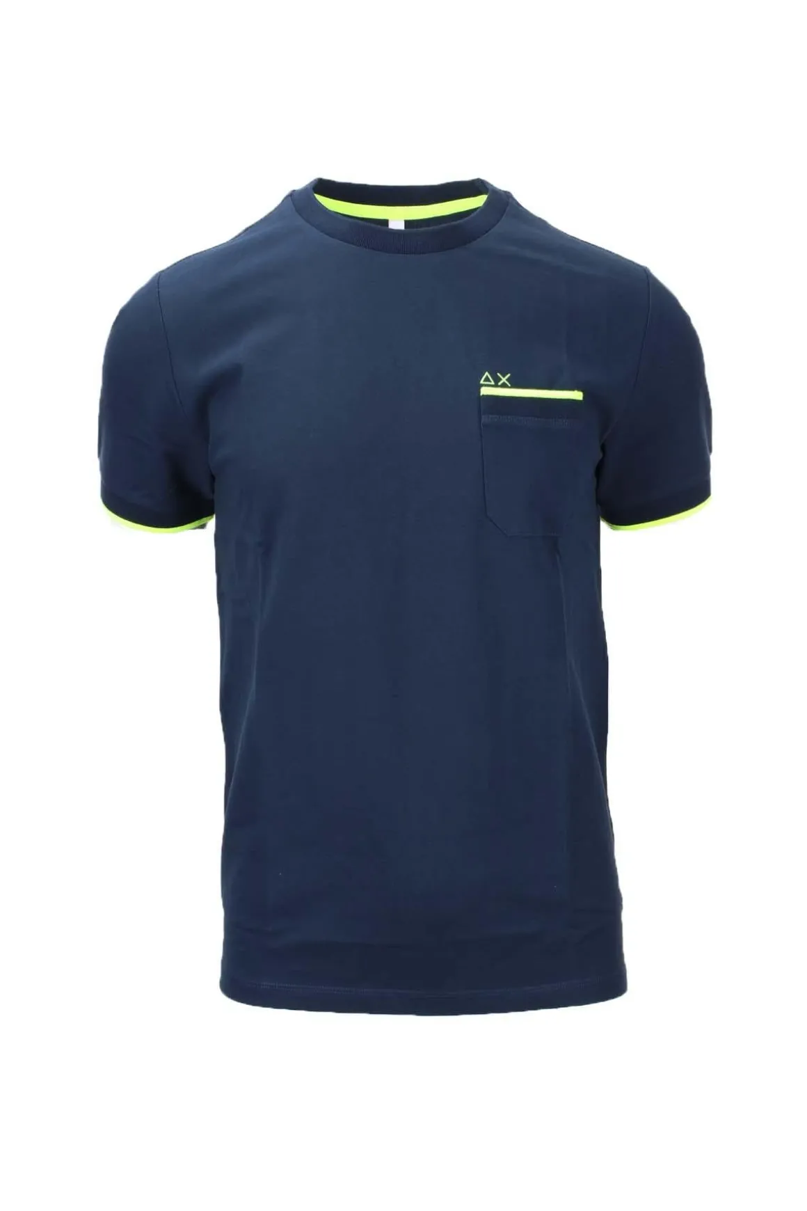 T-Shirt con taschino in cotone piquet dettagli fluo