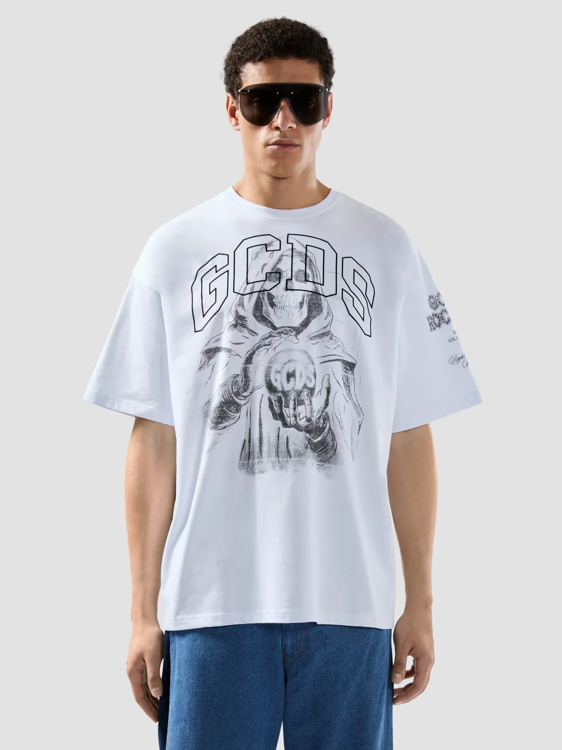 T-shirt mezza manica con stampa gotica