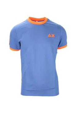 T-shirt mezza manica in cotone piquet dettagli fluo