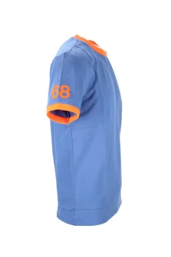 T-shirt mezza manica in cotone piquet dettagli fluo