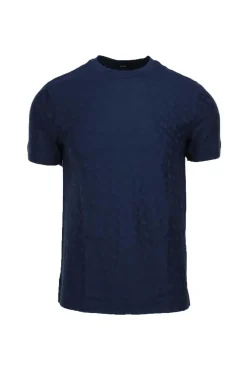 Tshirt mezza manica in cotone con monogrammi Boss