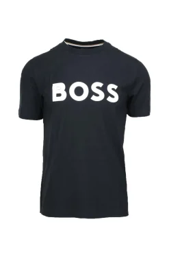 T-shirt mezza manica in cotone con maxi logo Boss