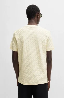 Tshirt mezza manica in cotone con monogrammi Boss