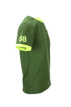 T-shirt mezza manica in cotone piquet dettagli fluo