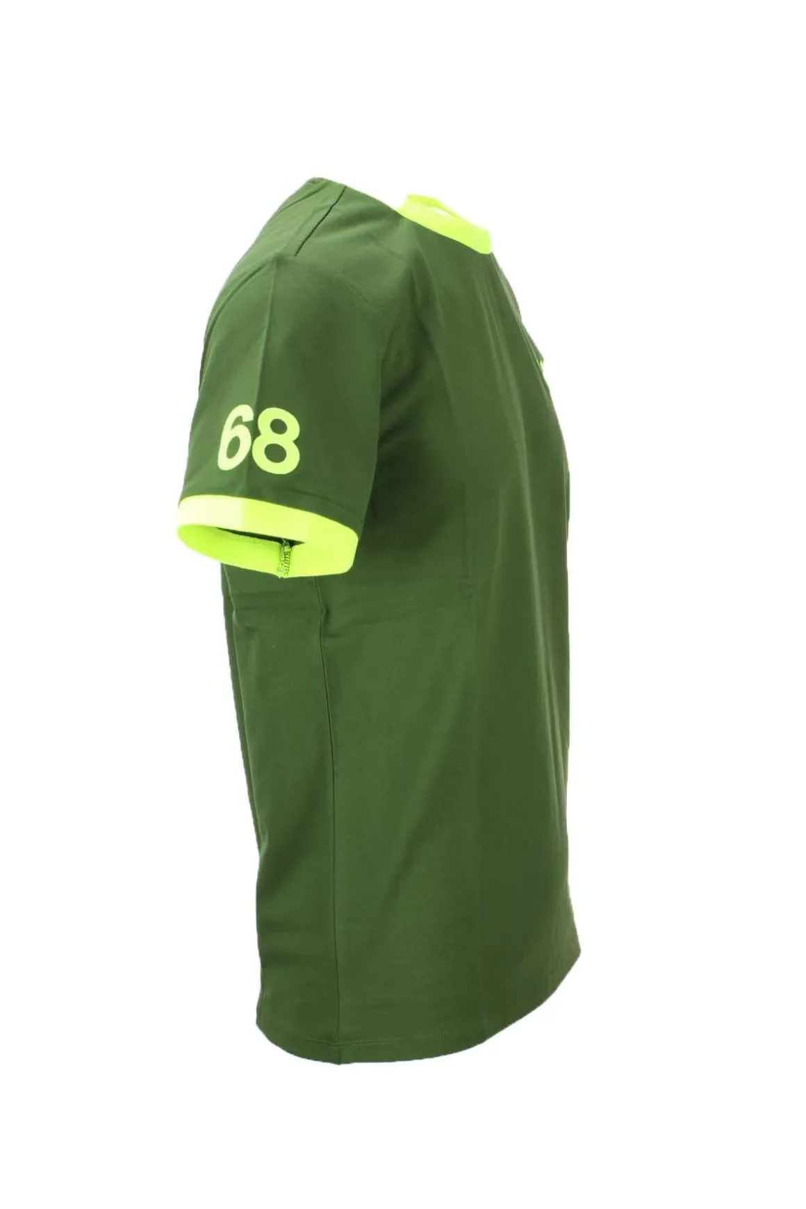 T-shirt mezza manica in cotone piquet dettagli fluo