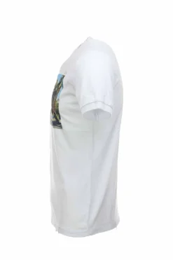 T-shirt mezza manica stampa e ricamo