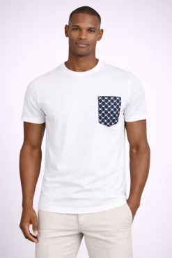 T-shirt uomo con taschino stampa granchii in cotone