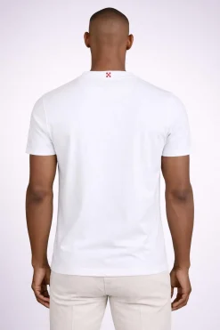 T-shirt uomo con taschino stampa cavalli marini in cotone