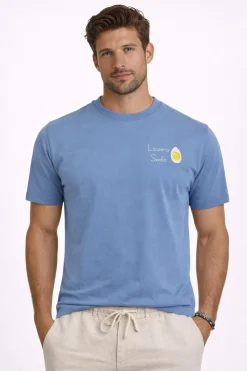 T-Shirt Uomo Cotone Ricamo Lavoro Sodo